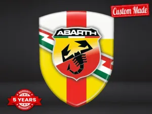 Fiat Abarth Stickers Résine Finition Haut de Gamme Étiquettes Chic